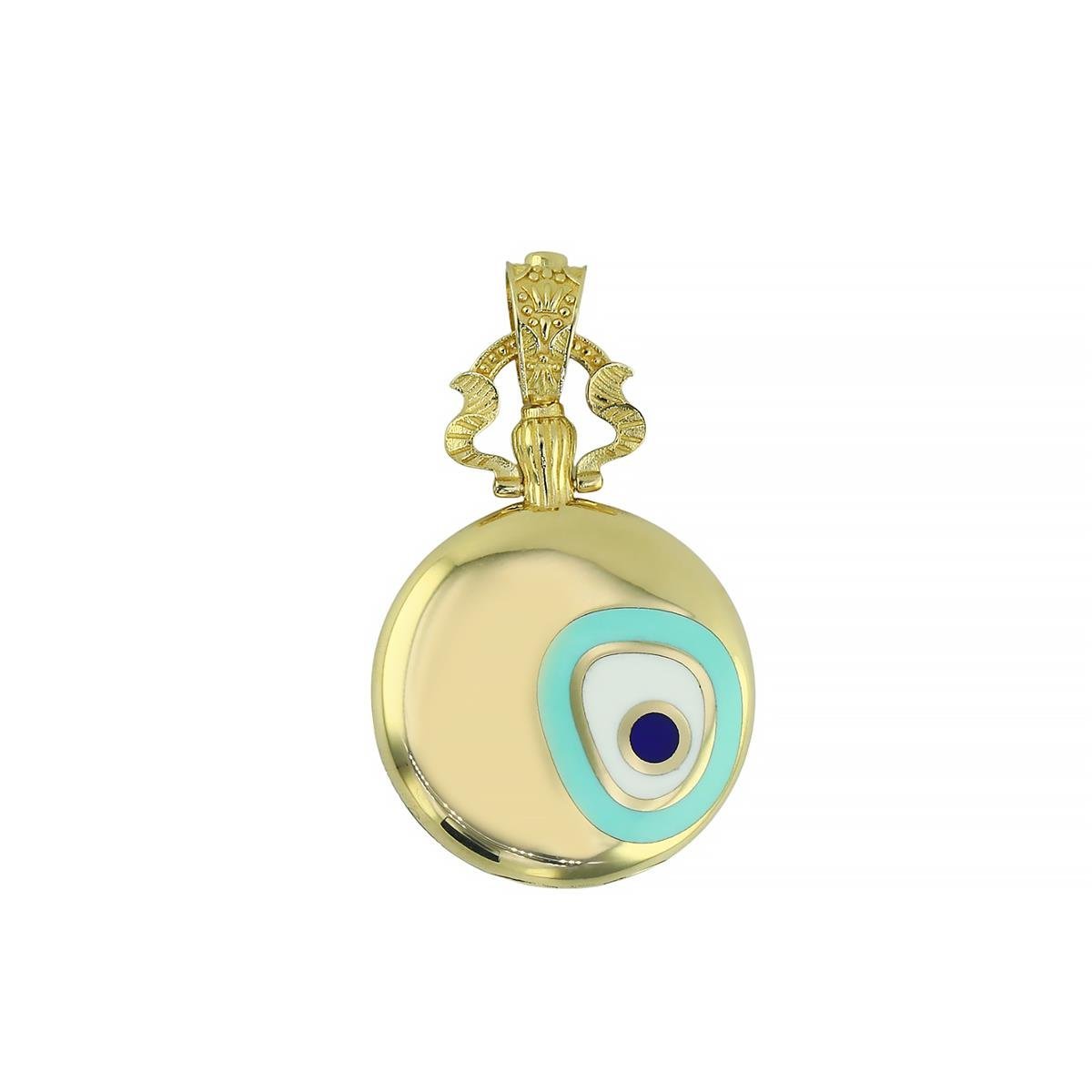 14 Ayar Altın Nazar Boncuklu Kolye Ucu  -  0201774