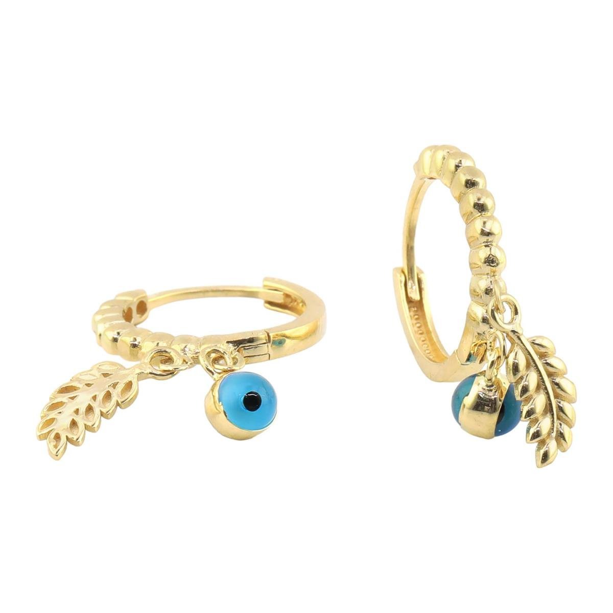 14 Ayar Altın Nazar Boncuklu Küpe  -  0180300