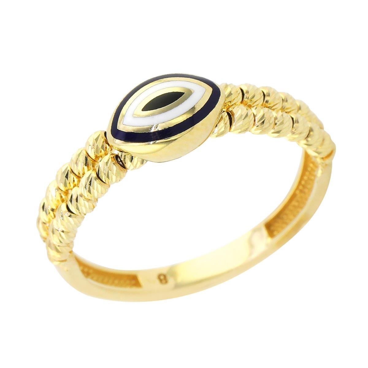 14 Ayar Altın Nazar Boncuklu Yüzük - 0170171