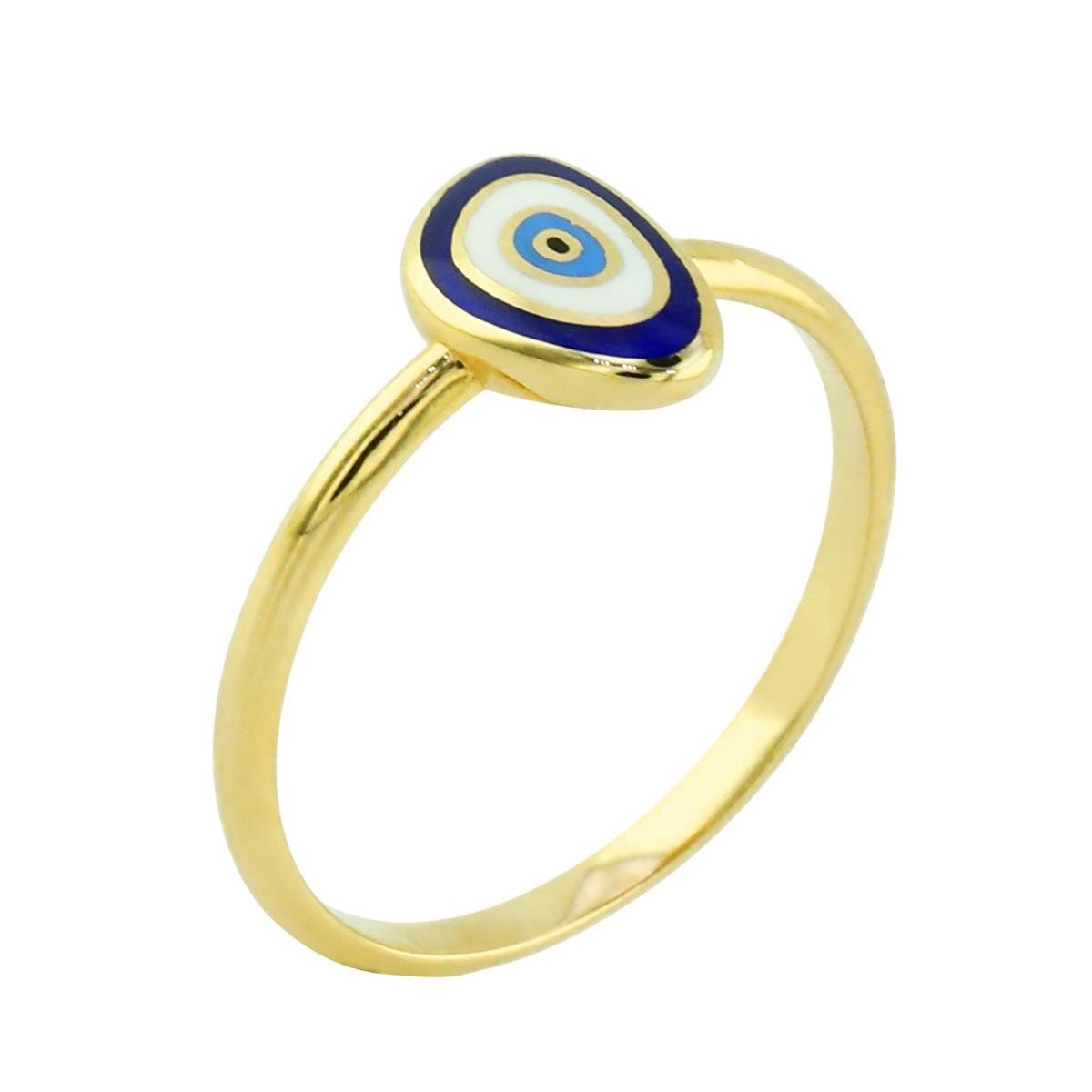 14 Ayar Altın Nazar Boncuklu Yüzük  -  0202565