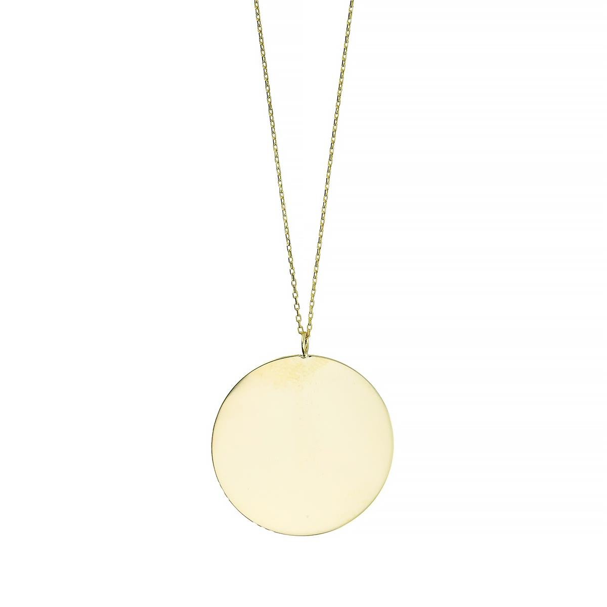 14 Ayar Altın Plaka Kolye  -  0201262