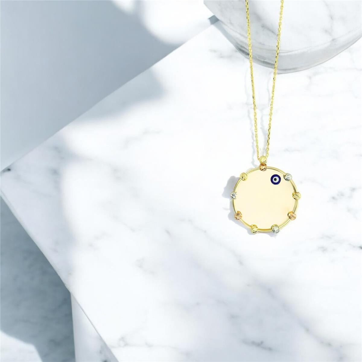 14 Ayar Altın Plaka Kolye  -  0205083