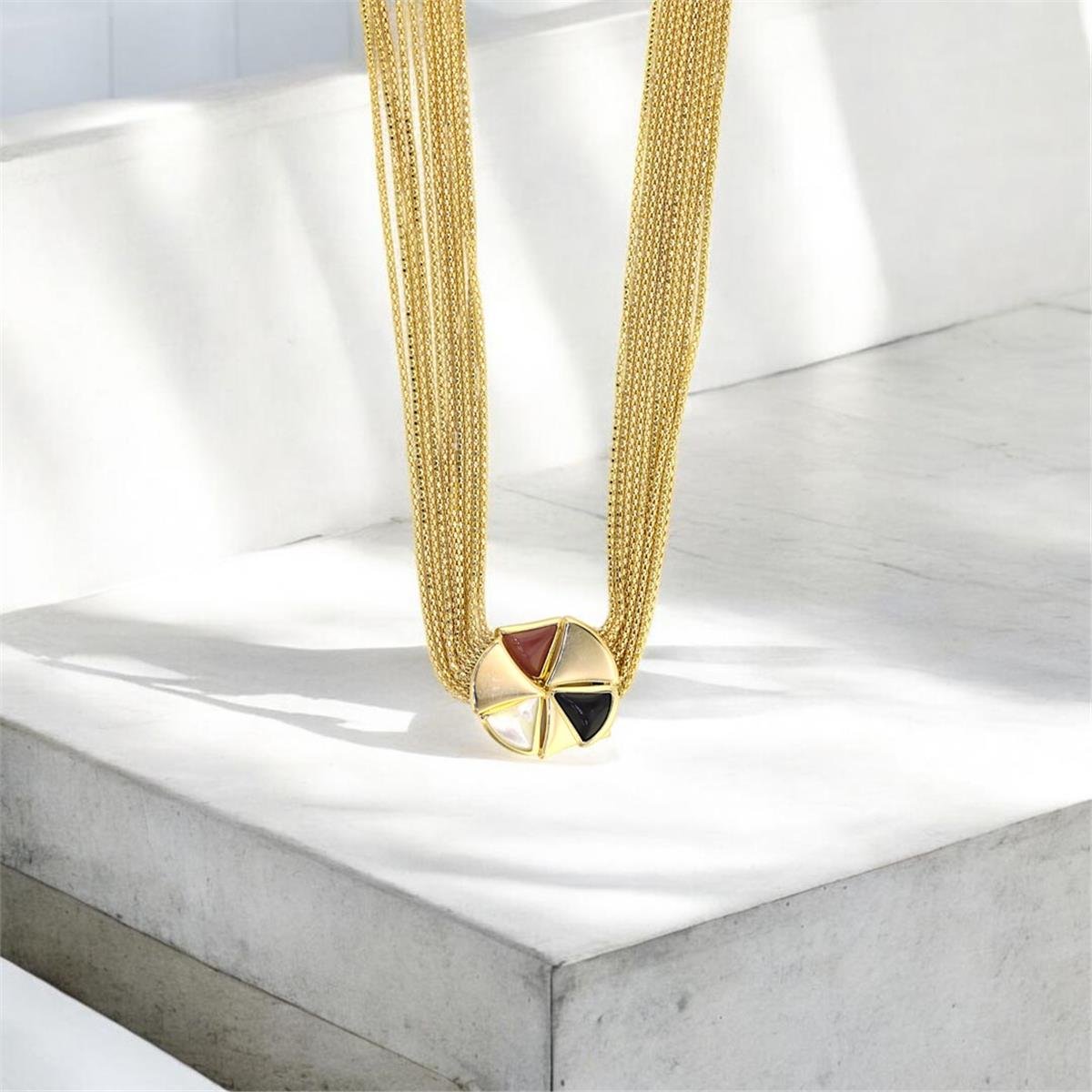 14 Ayar Altın Renkli Kolye  -  0191101