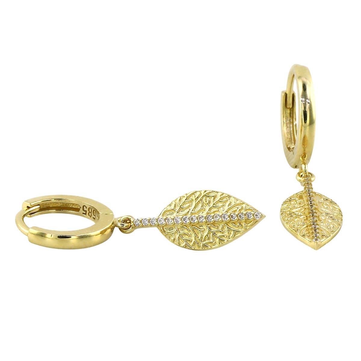 14 Ayar Altın Sallantı Küpe  -  0201120