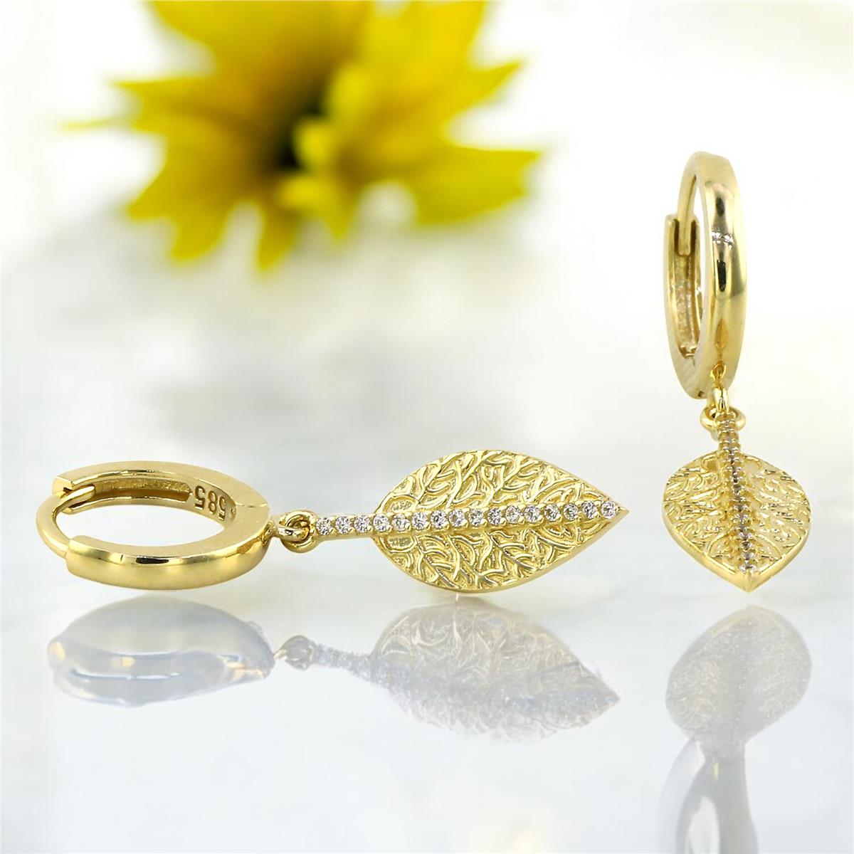 14 Ayar Altın Sallantı Küpe  -  0201120