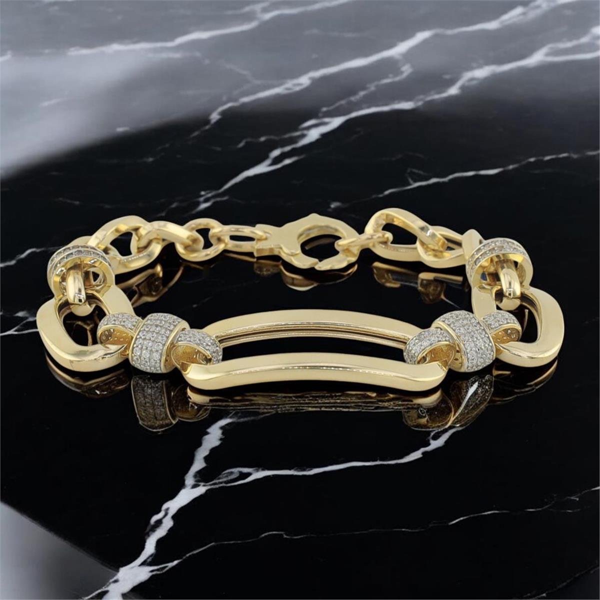 14 Ayar Altın Tasarım Bileklik  -  0179266