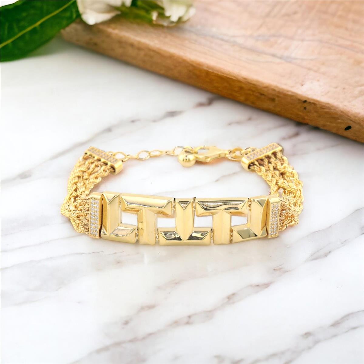 14 Ayar Altın Tasarım Bileklik  -  0180029