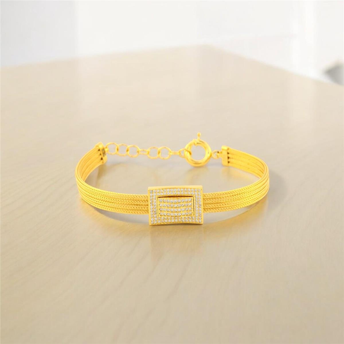 14 Ayar Altın Tasarım Bileklik  -  0180791