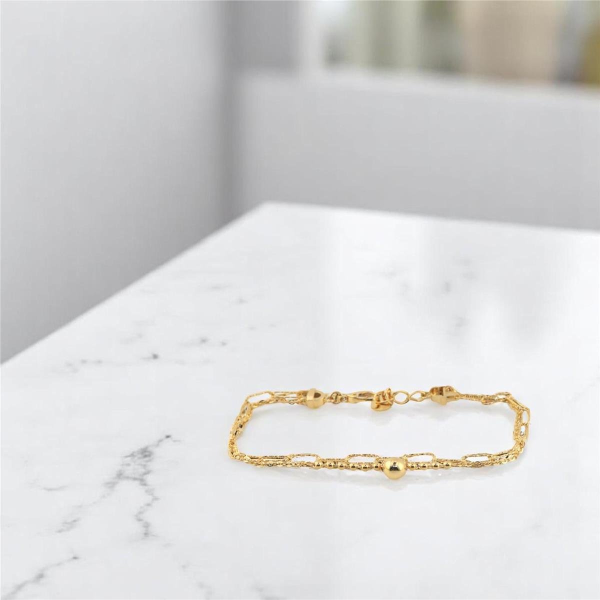 14 Ayar Altın Tasarım Bileklik  -  0181141