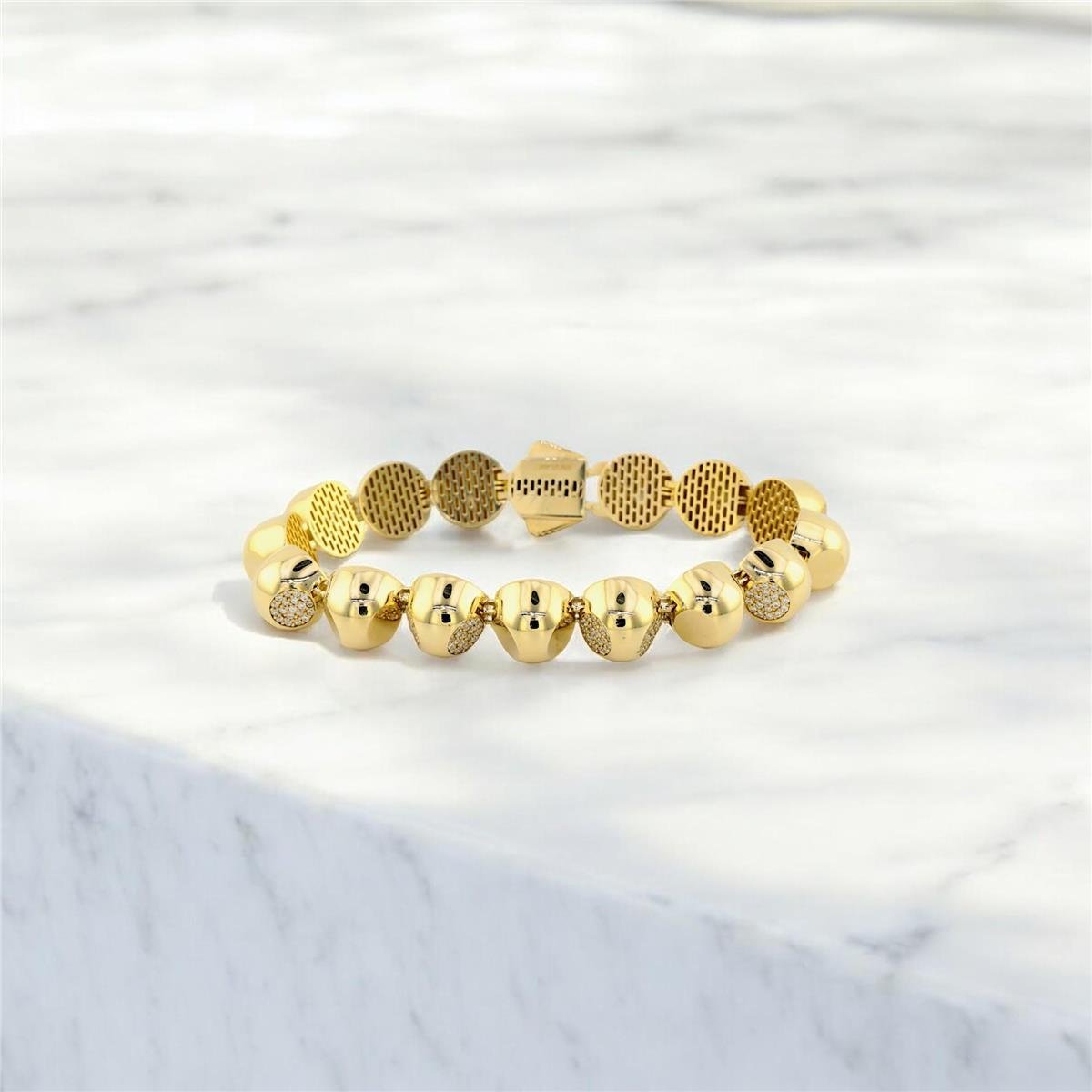 14 Ayar Altın Tasarım Bileklik  -  0181326