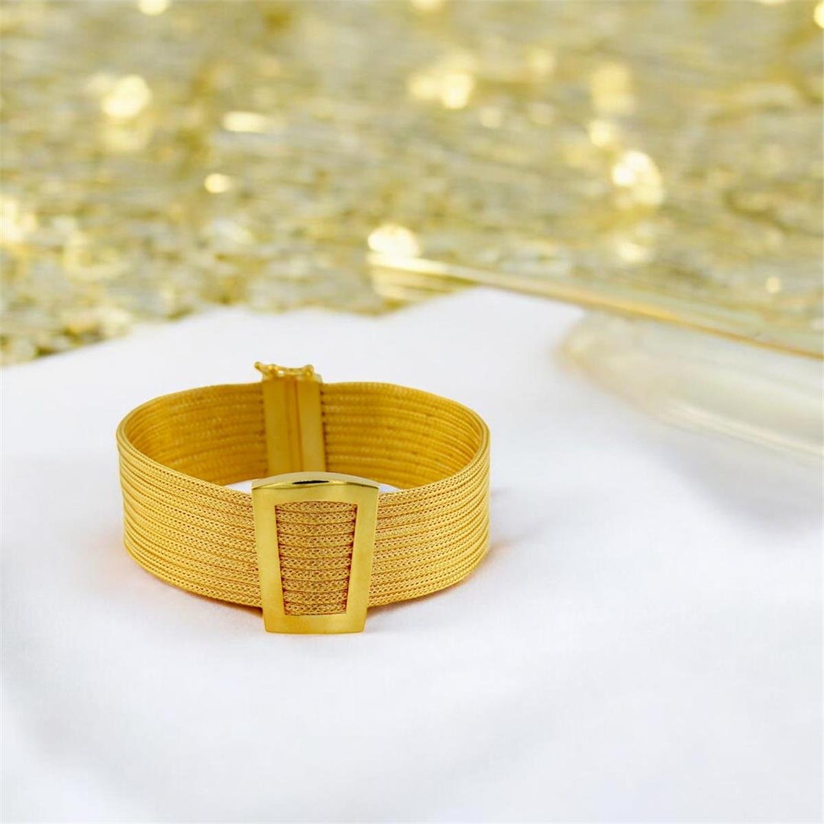 14 Ayar Altın Tasarım Bileklik  -  0187954