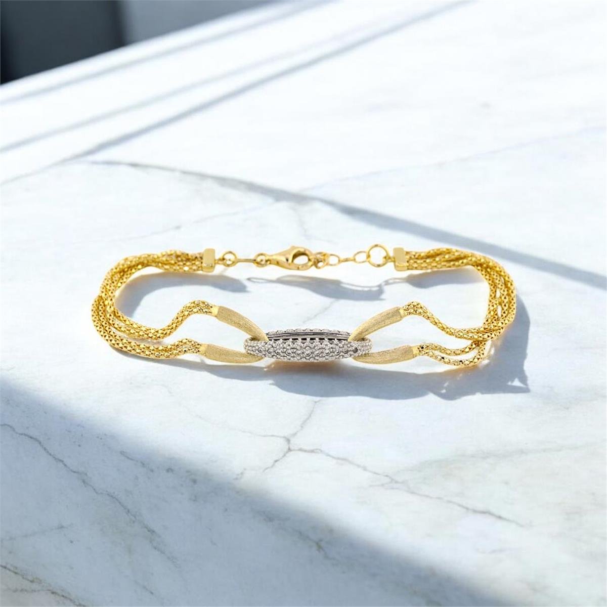 14 Ayar Altın Tasarım Bileklik  -  0191078