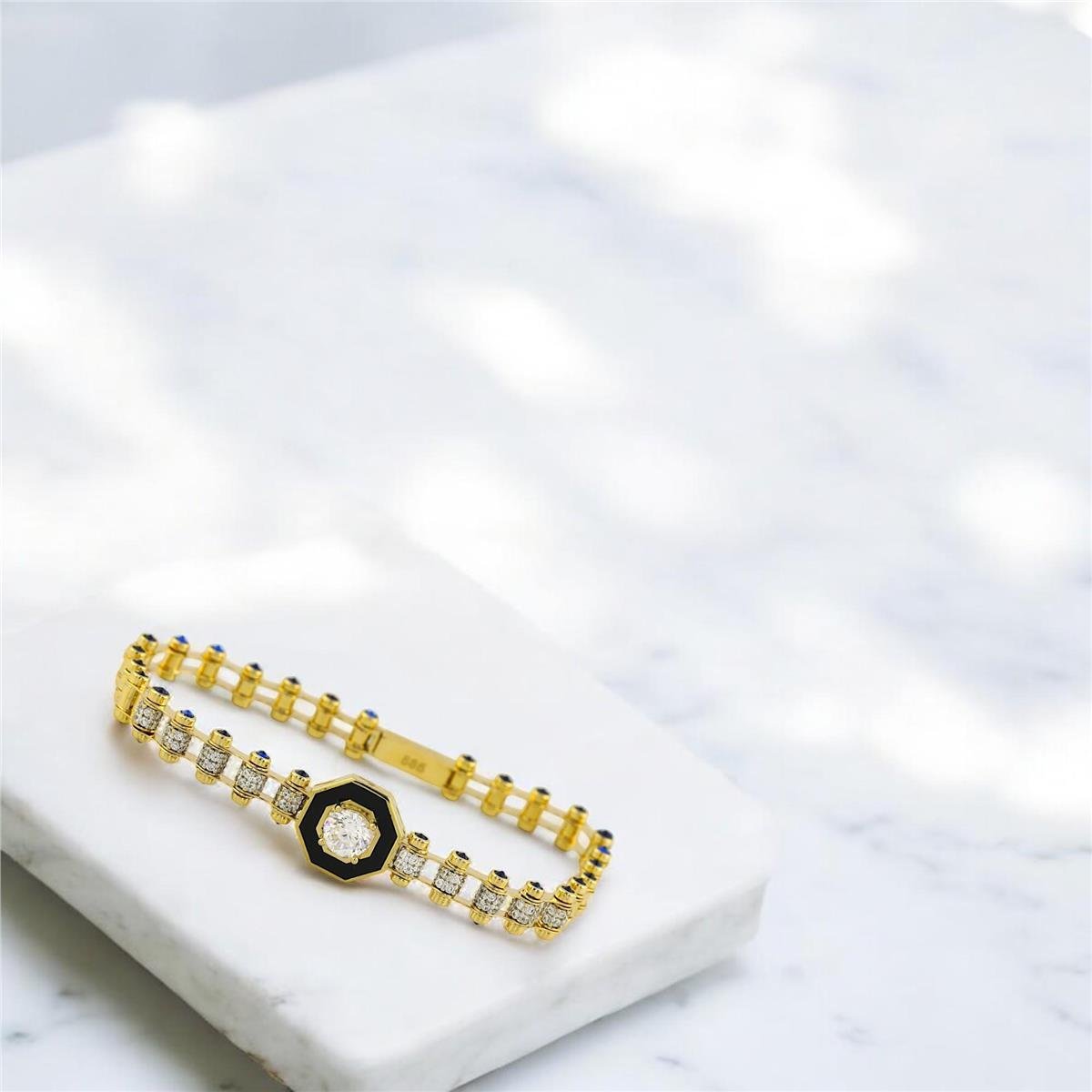 14 Ayar Altın Tasarım Bileklik  -  0192092