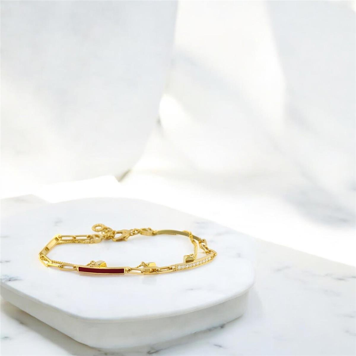 14 Ayar Altın Tasarım Bileklik  -  0192577