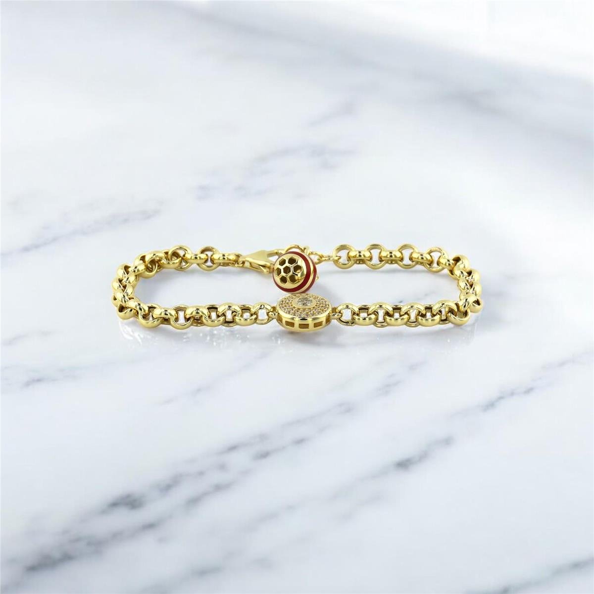 14 Ayar Altın Tasarım Bileklik  -  0193056