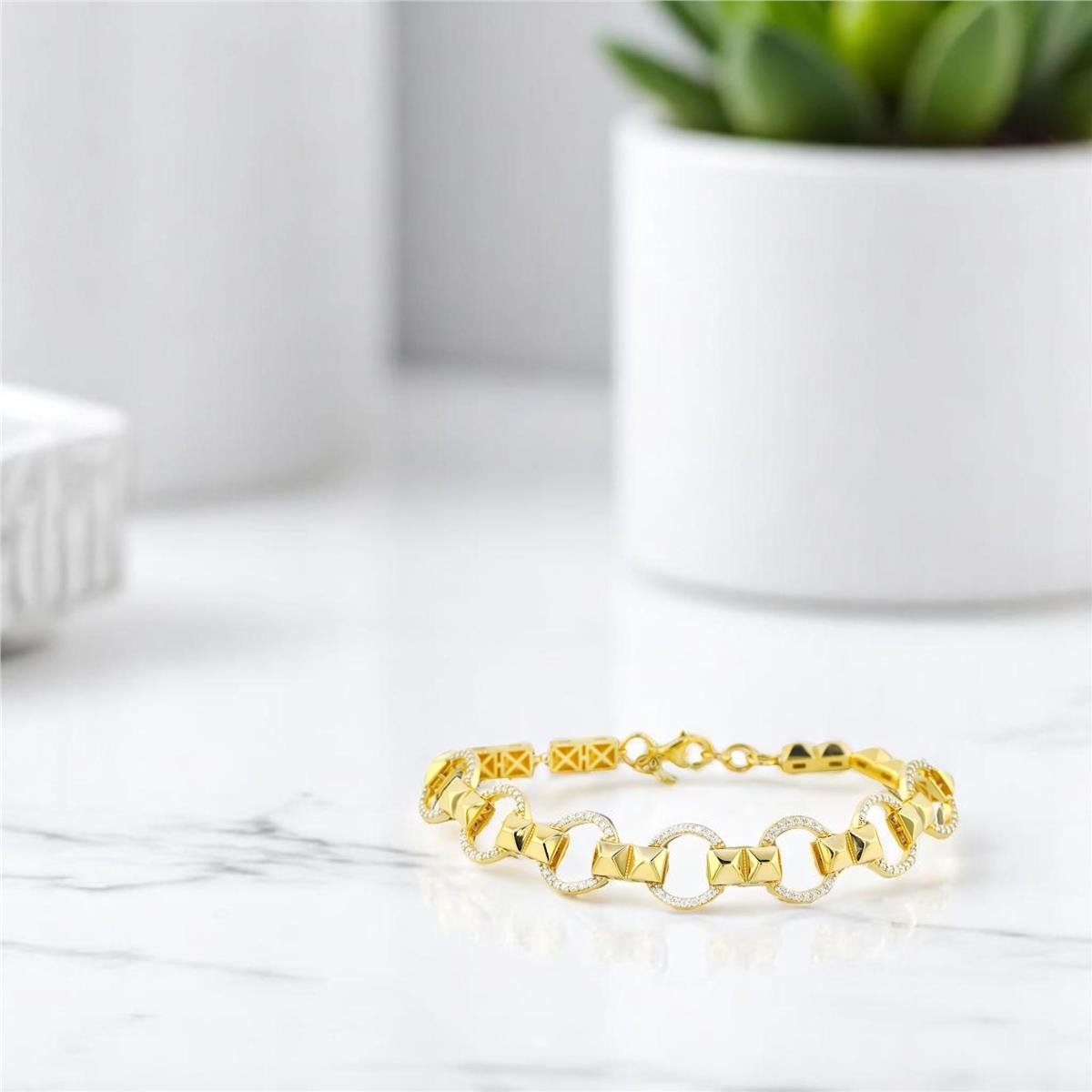 14 Ayar Altın Tasarım Bileklik  -  0194339