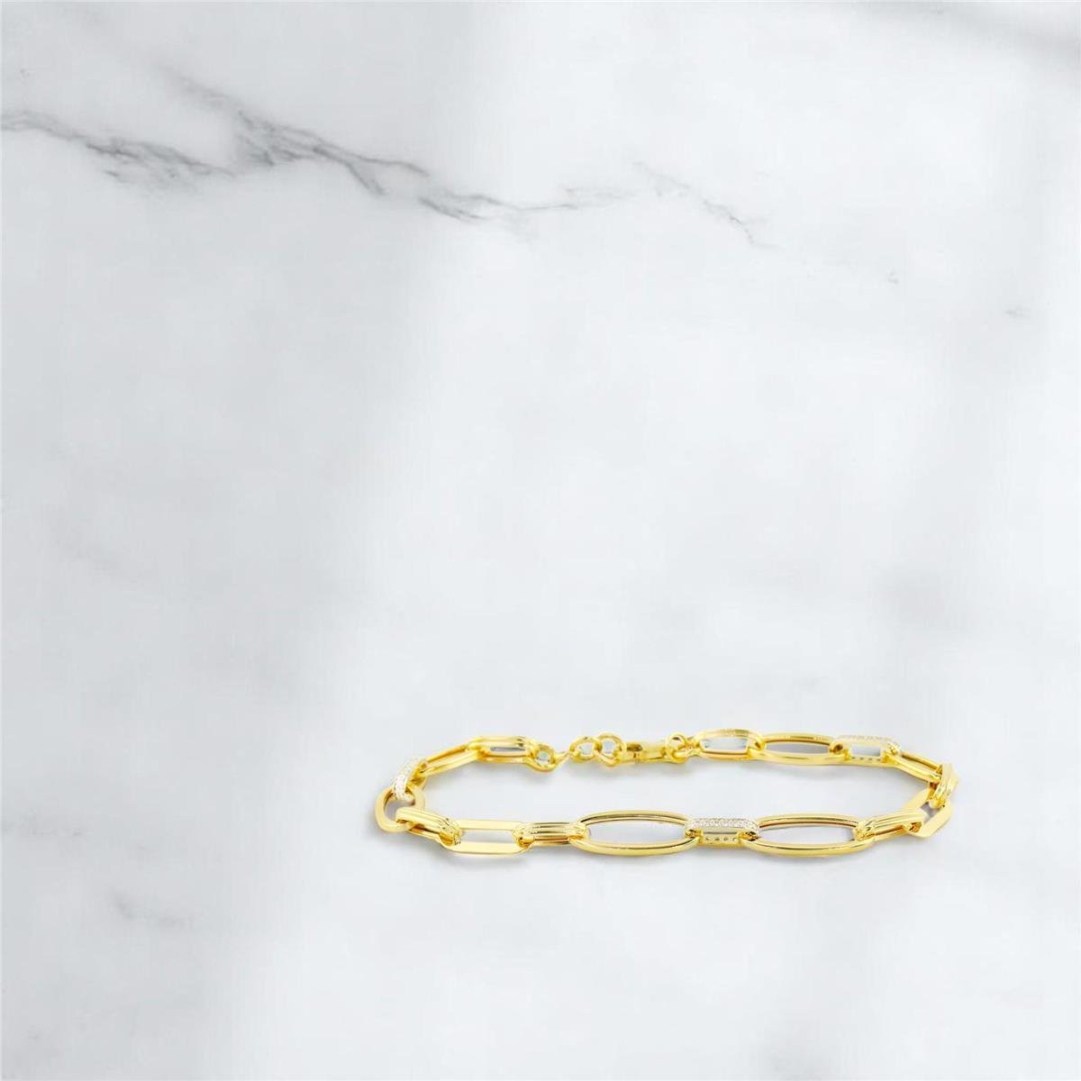 14 Ayar Altın Tasarım Bileklik  -  0194345