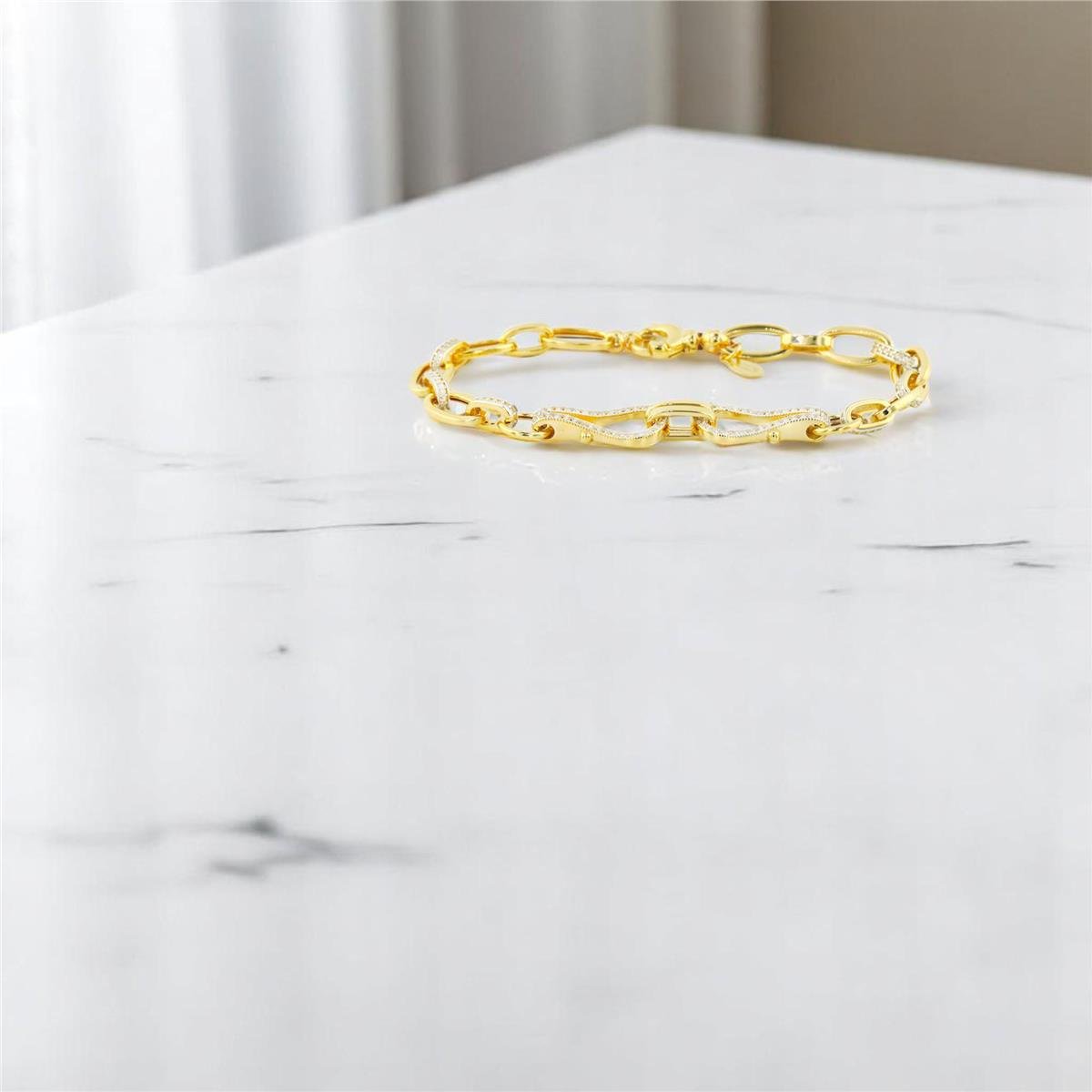 14 Ayar Altın Tasarım Bileklik  -  0194349