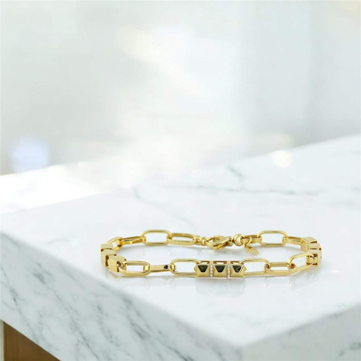 14 Ayar Altın Tasarım Bileklik  -  0194630