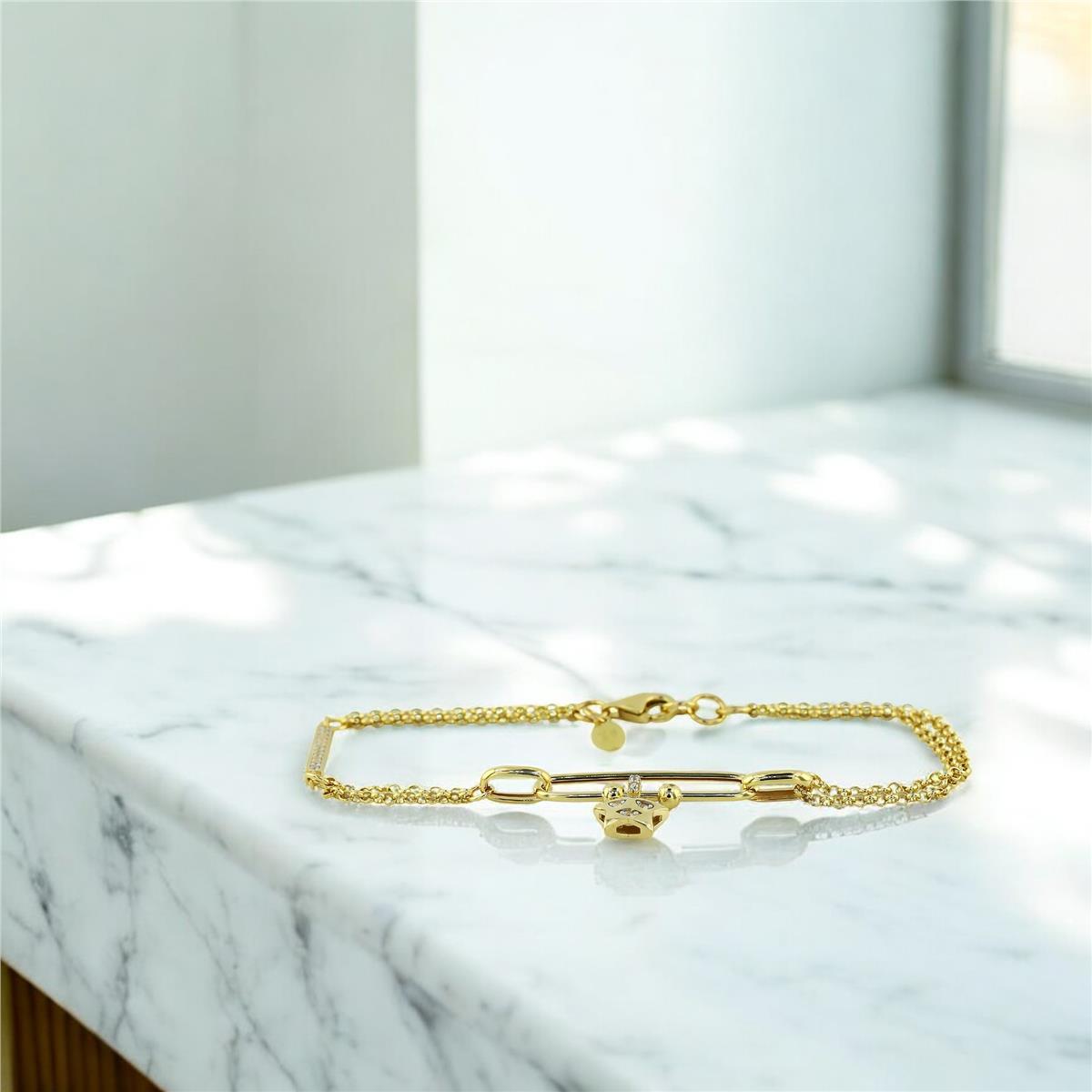 14 Ayar Altın Tasarım Bileklik  -  0194633