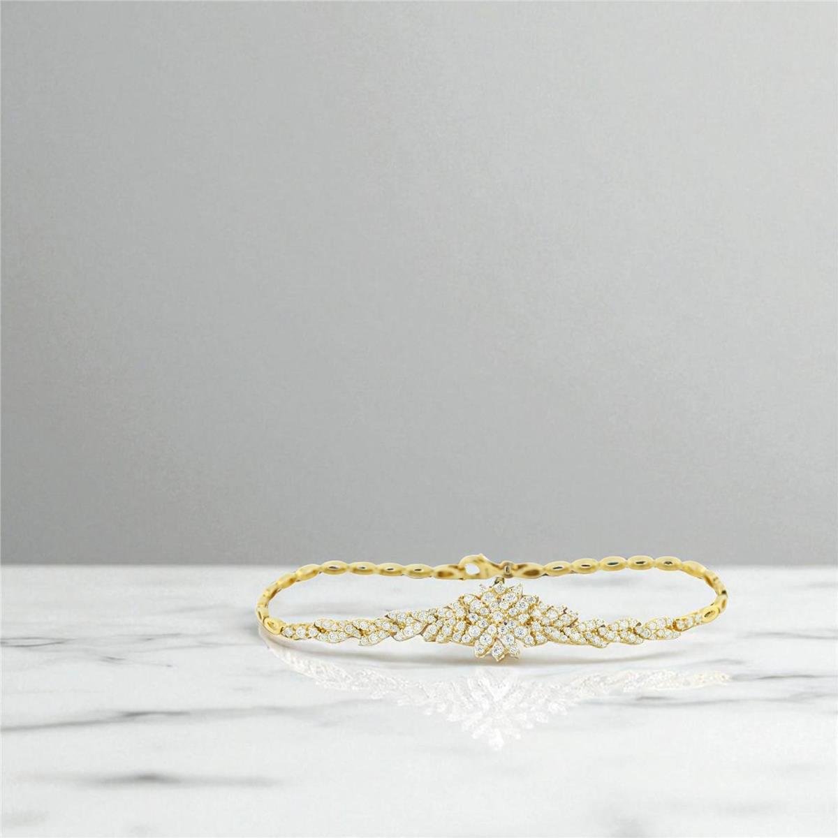 14 Ayar Altın Tasarım Bileklik  -  0196347