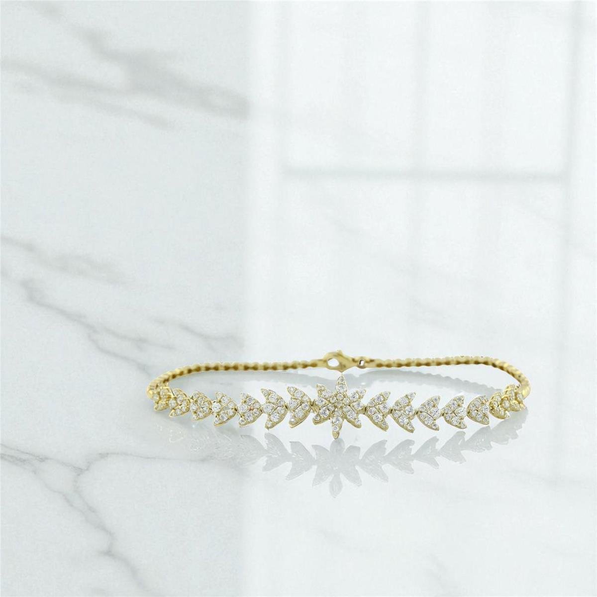 14 Ayar Altın Tasarım Bileklik  -  0196353