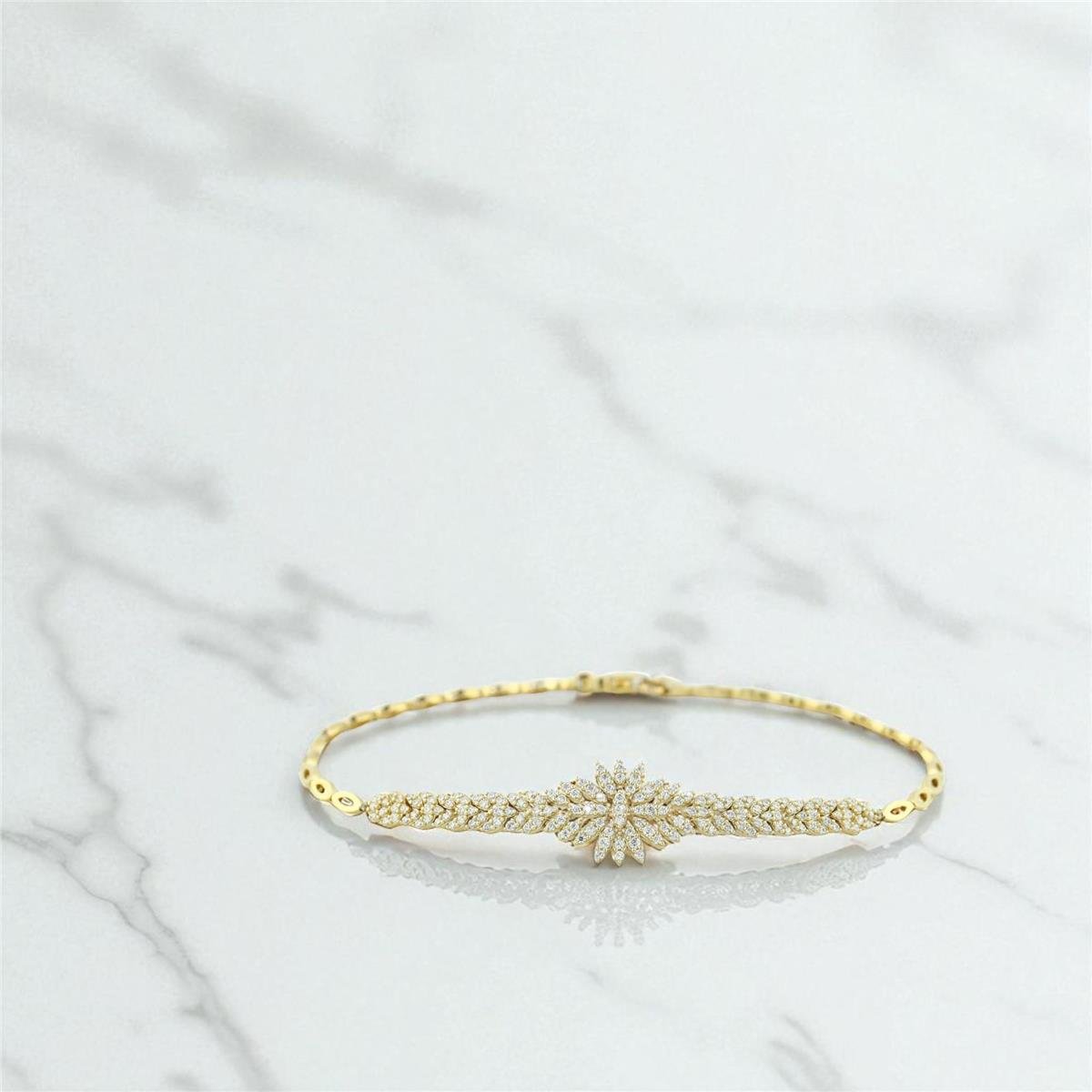 14 Ayar Altın Tasarım Bileklik  -  0196359