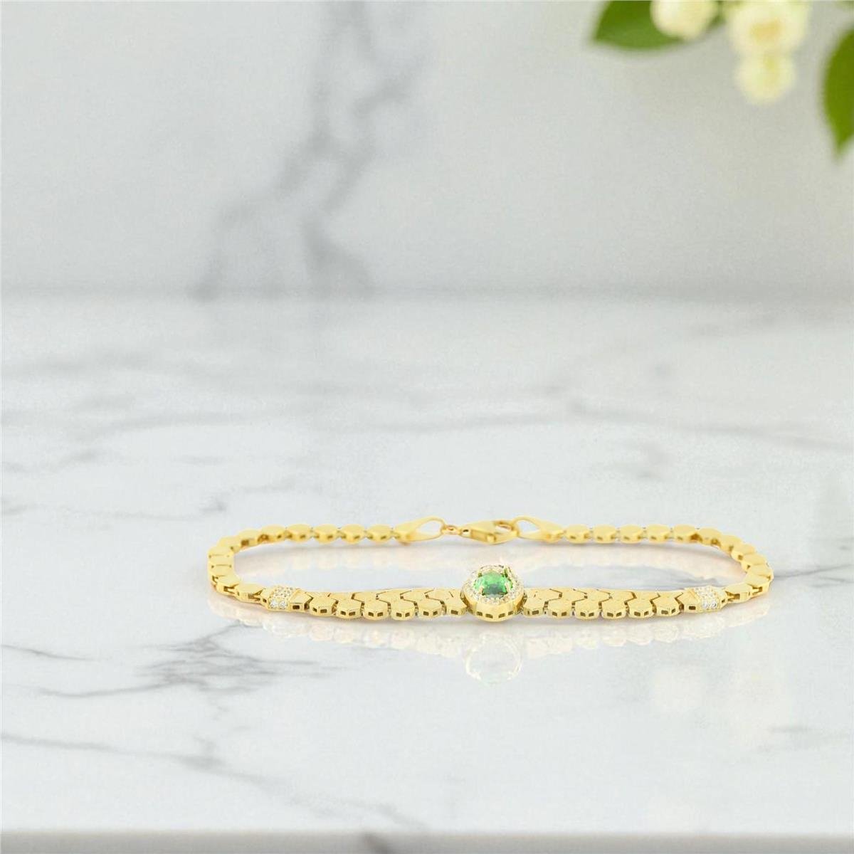 14 Ayar Altın Tasarım Bileklik  -  0196789