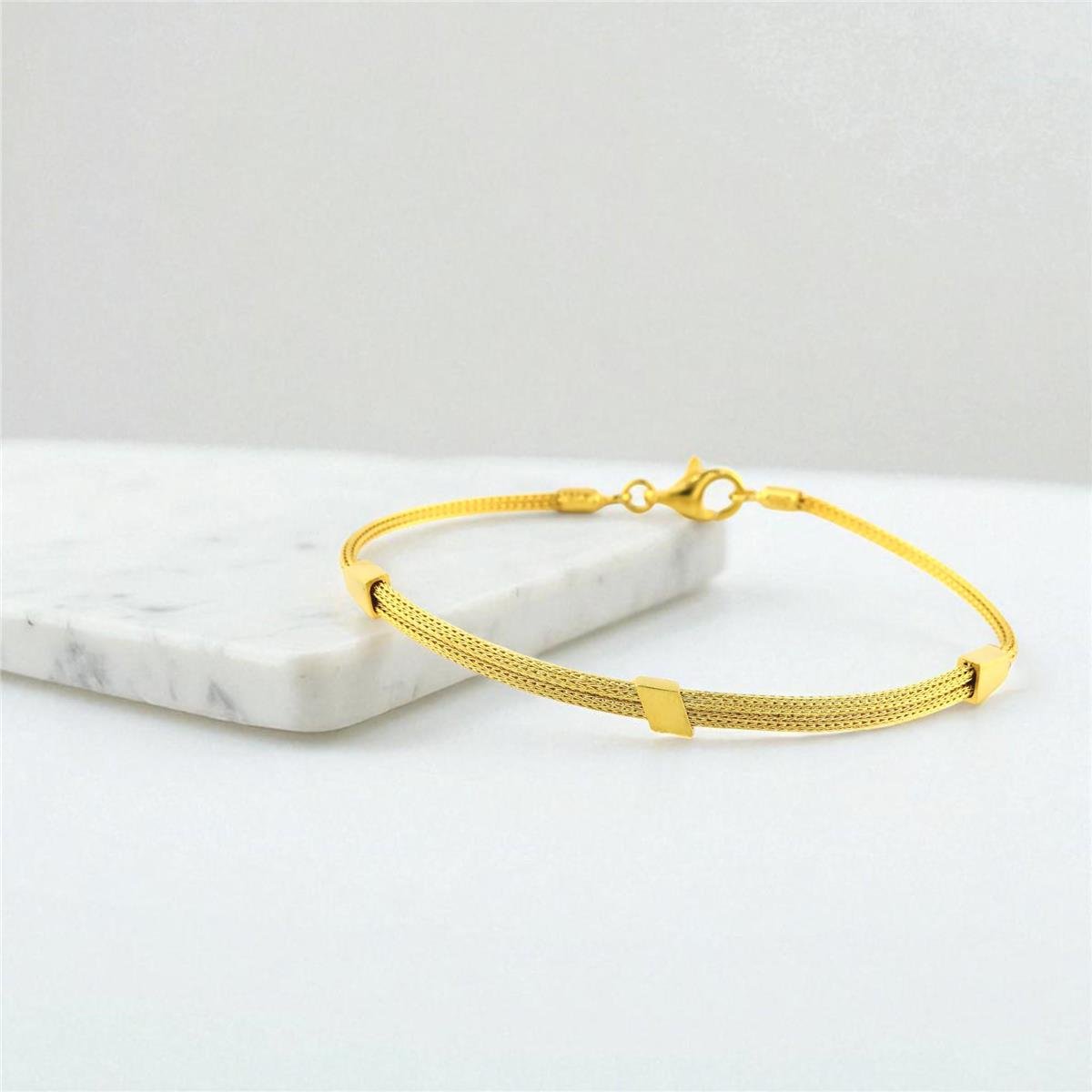 14 Ayar Altın Tasarım Bileklik  -  0198938