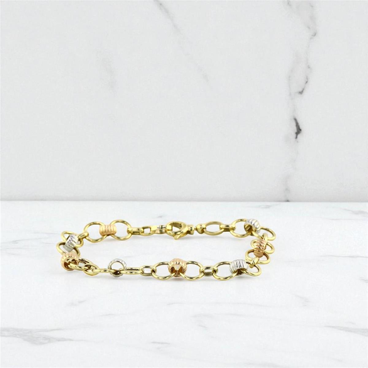 14 Ayar Altın Tasarım Bileklik  -  0199037