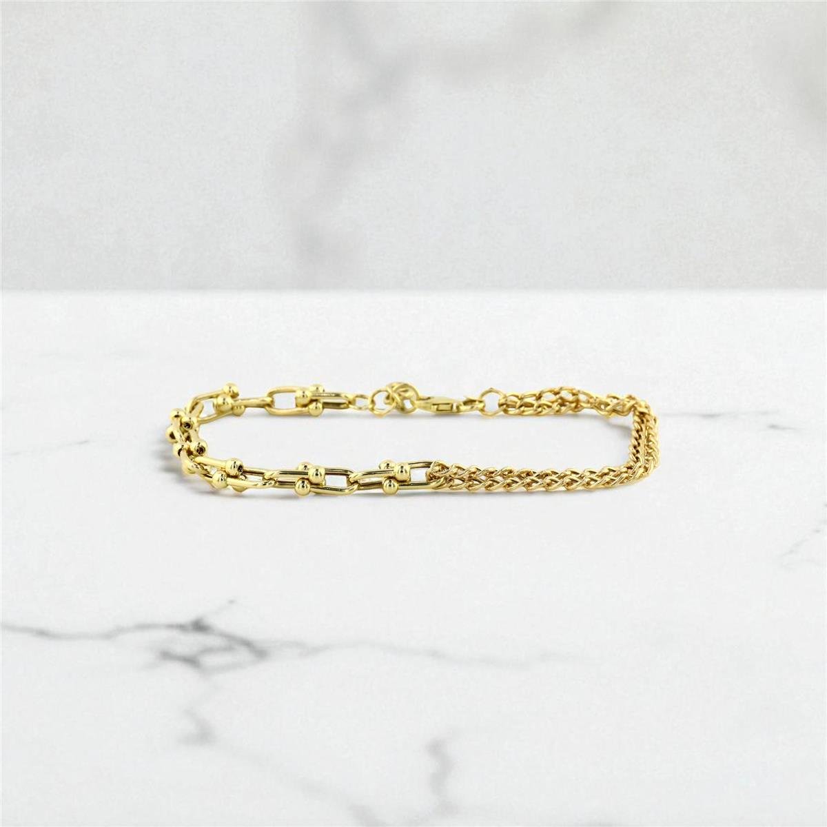 14 Ayar Altın Tasarım Bileklik  -  0199040