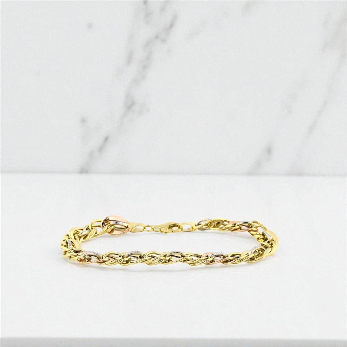 14 Ayar Altın Tasarım Bileklik  -  0199055