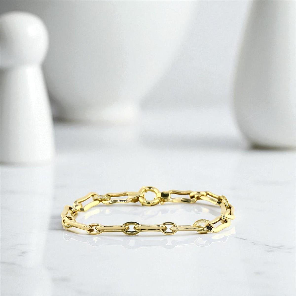 14 Ayar Altın Tasarım Bileklik  -  0199179