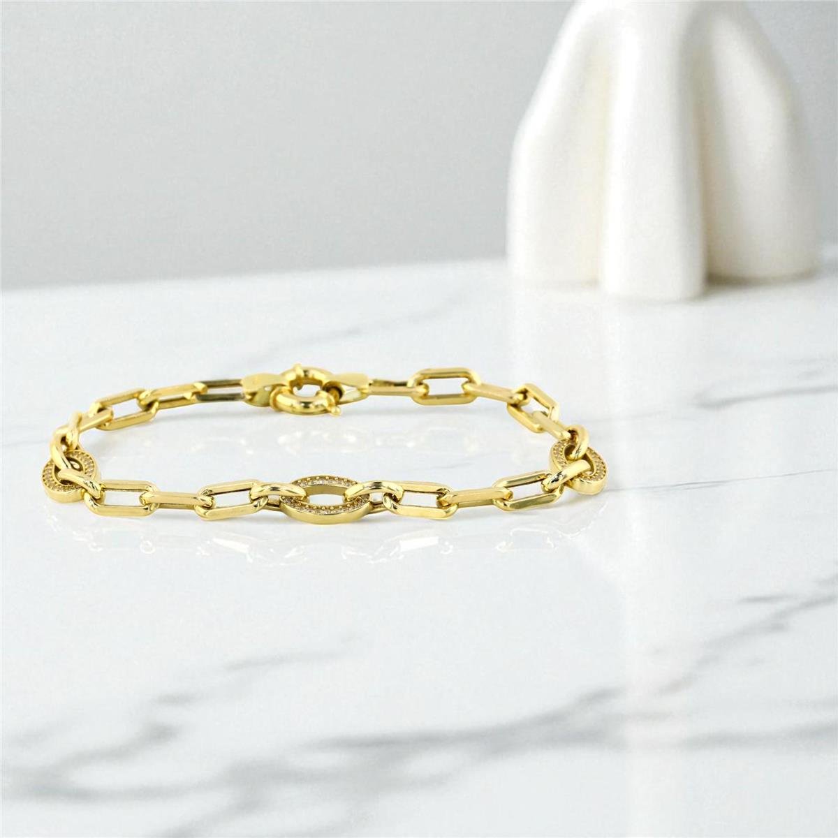 14 Ayar Altın Tasarım Bileklik  -  0199189