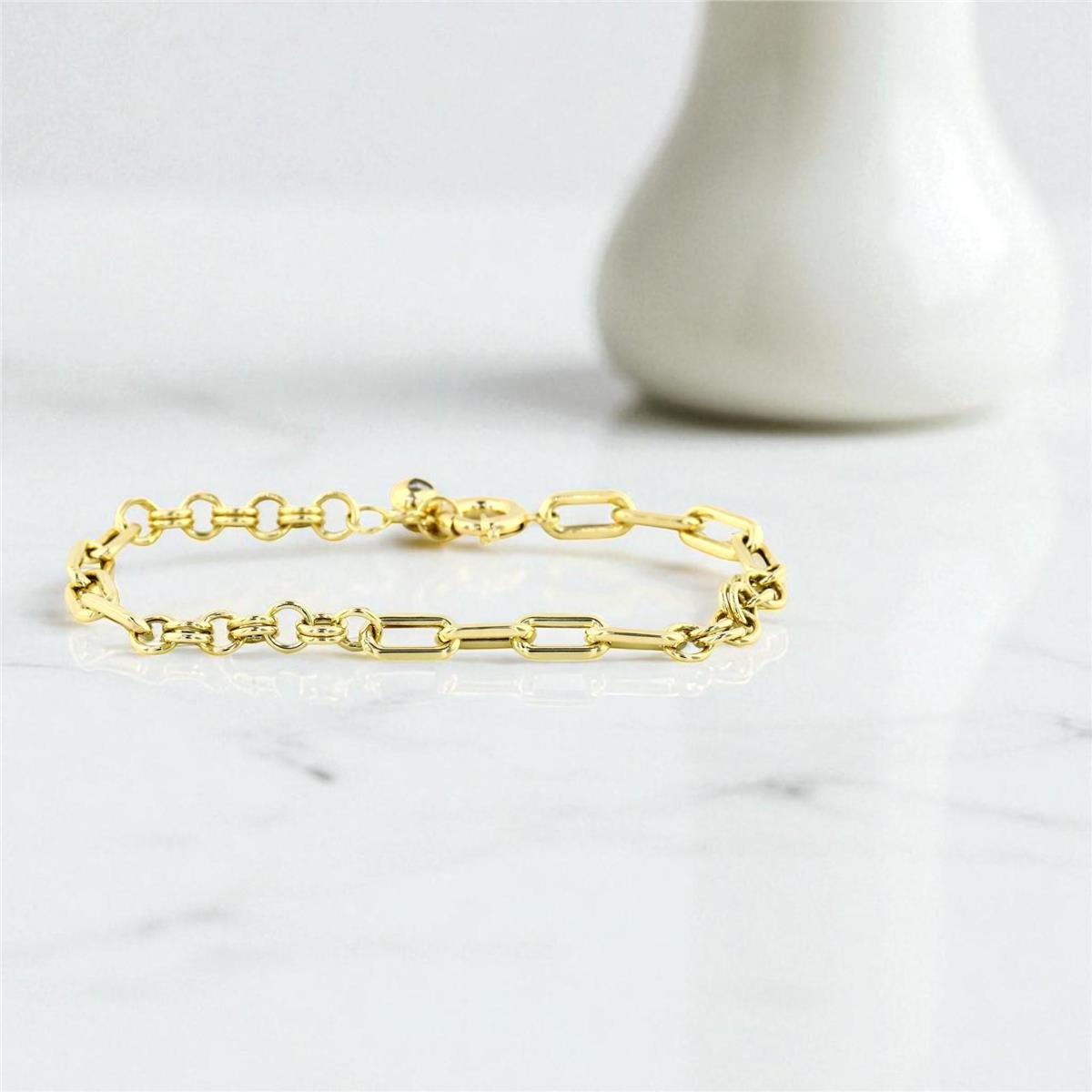 14 Ayar Altın Tasarım Bileklik  -  0199195