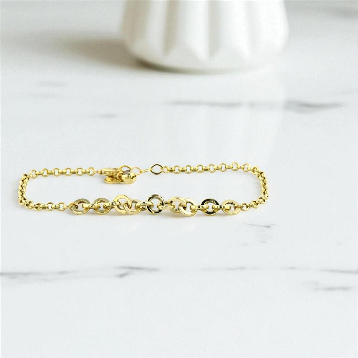 14 Ayar Altın Tasarım Bileklik  -  0199200