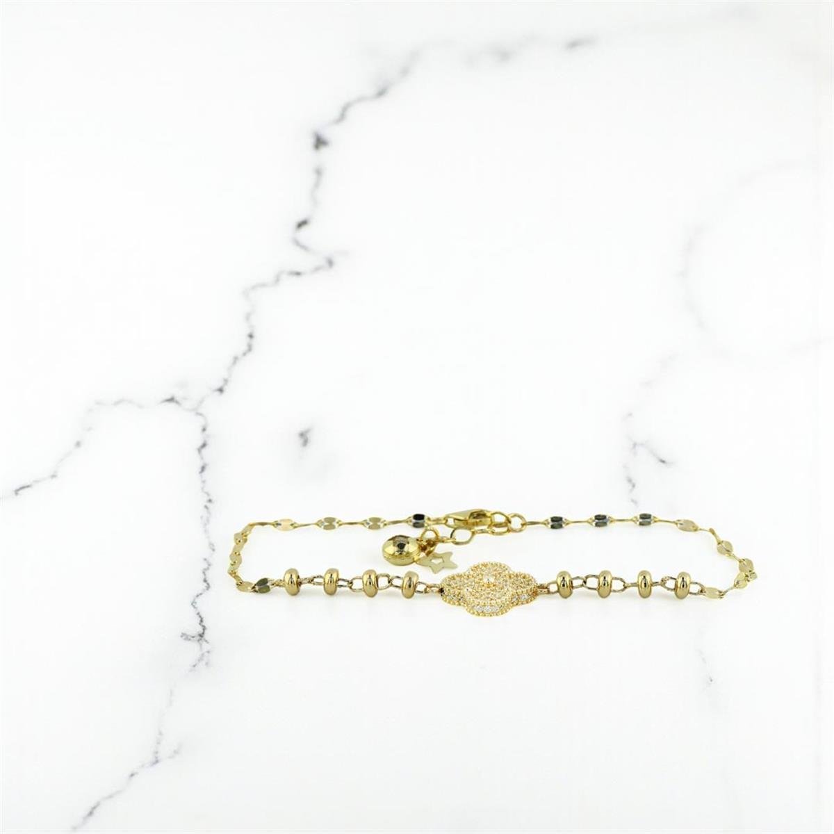 14 Ayar Altın Tasarım Bileklik  -  0201055