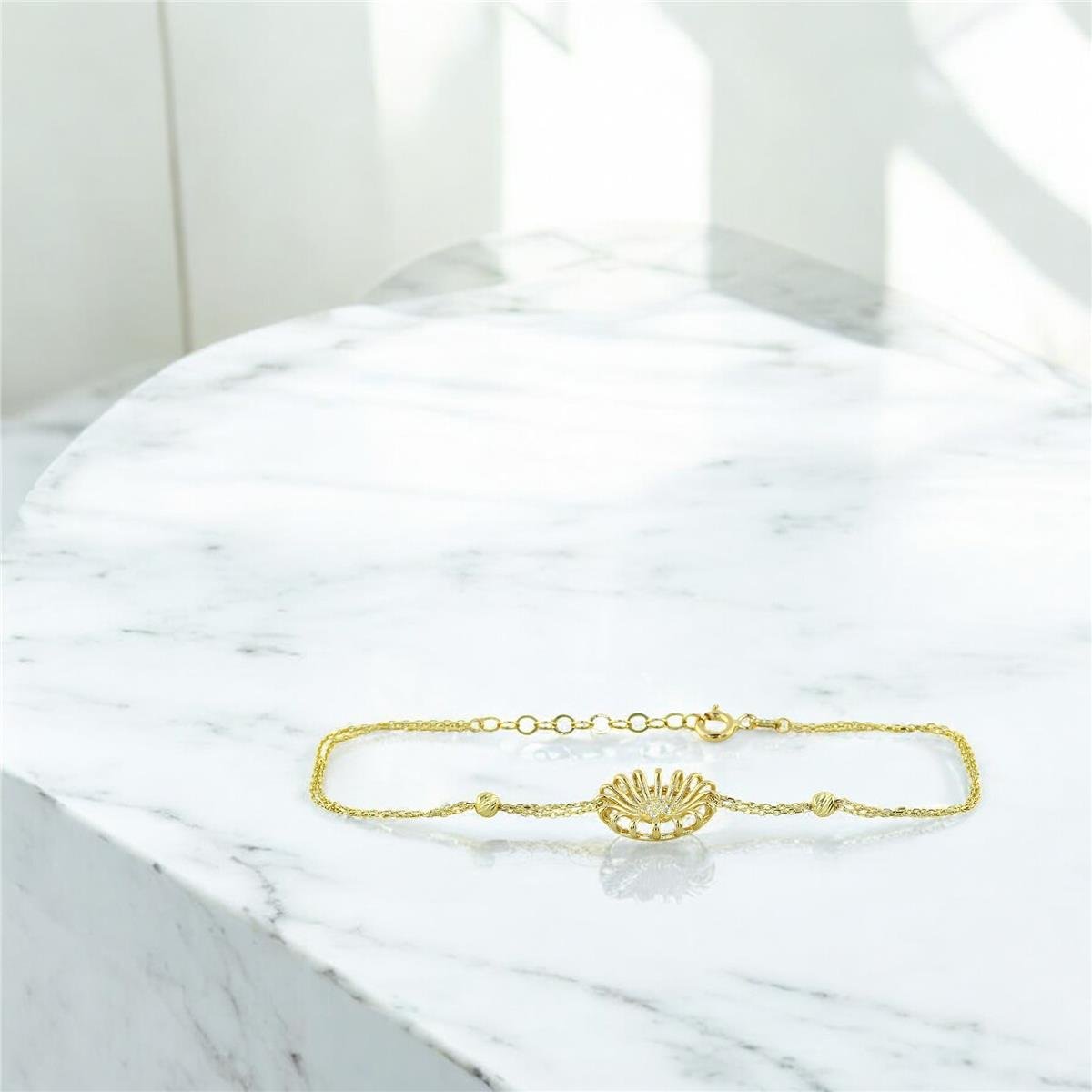 14 Ayar Altın Tasarım Bileklik  -  0201409