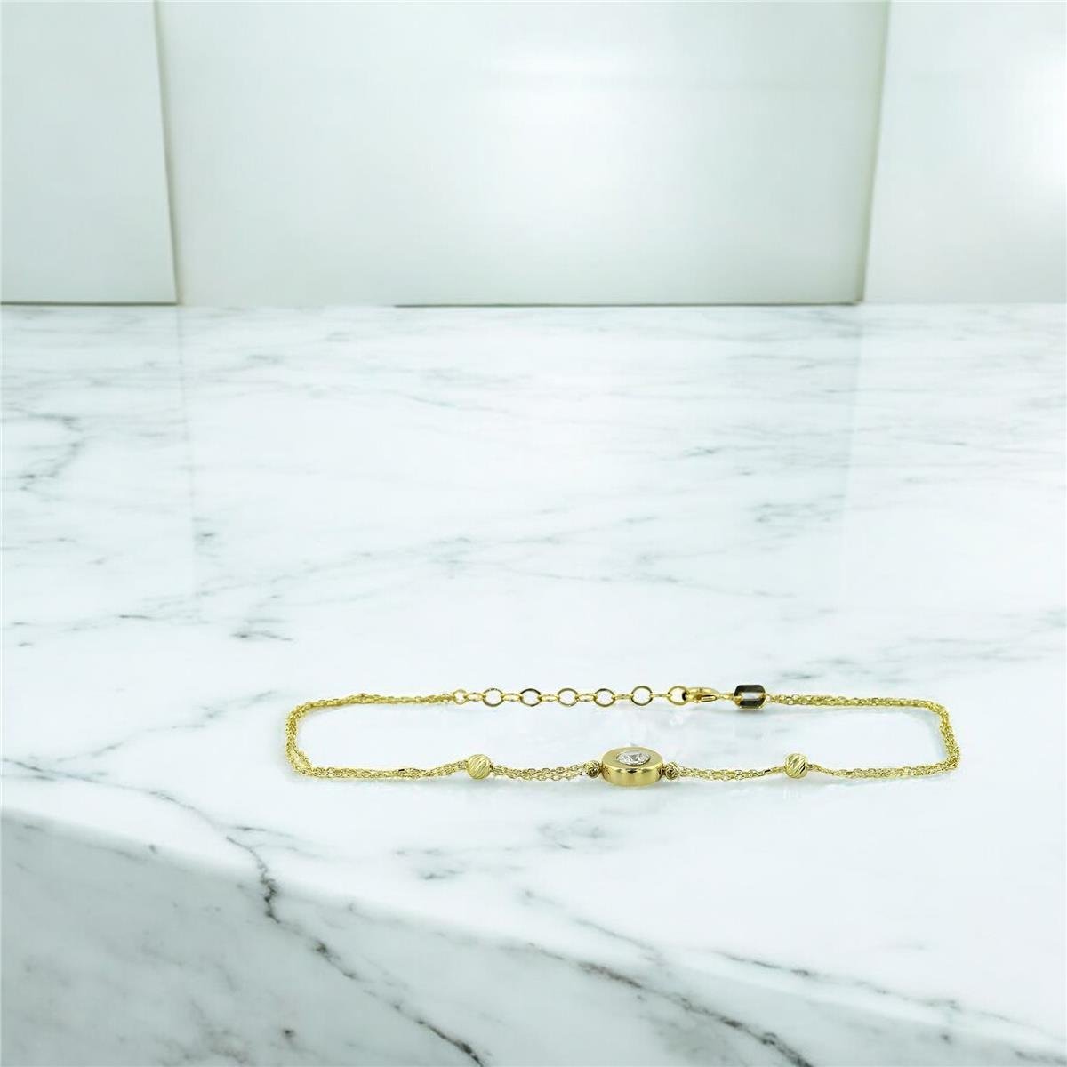 14 Ayar Altın Tasarım Bileklik  -  0201413