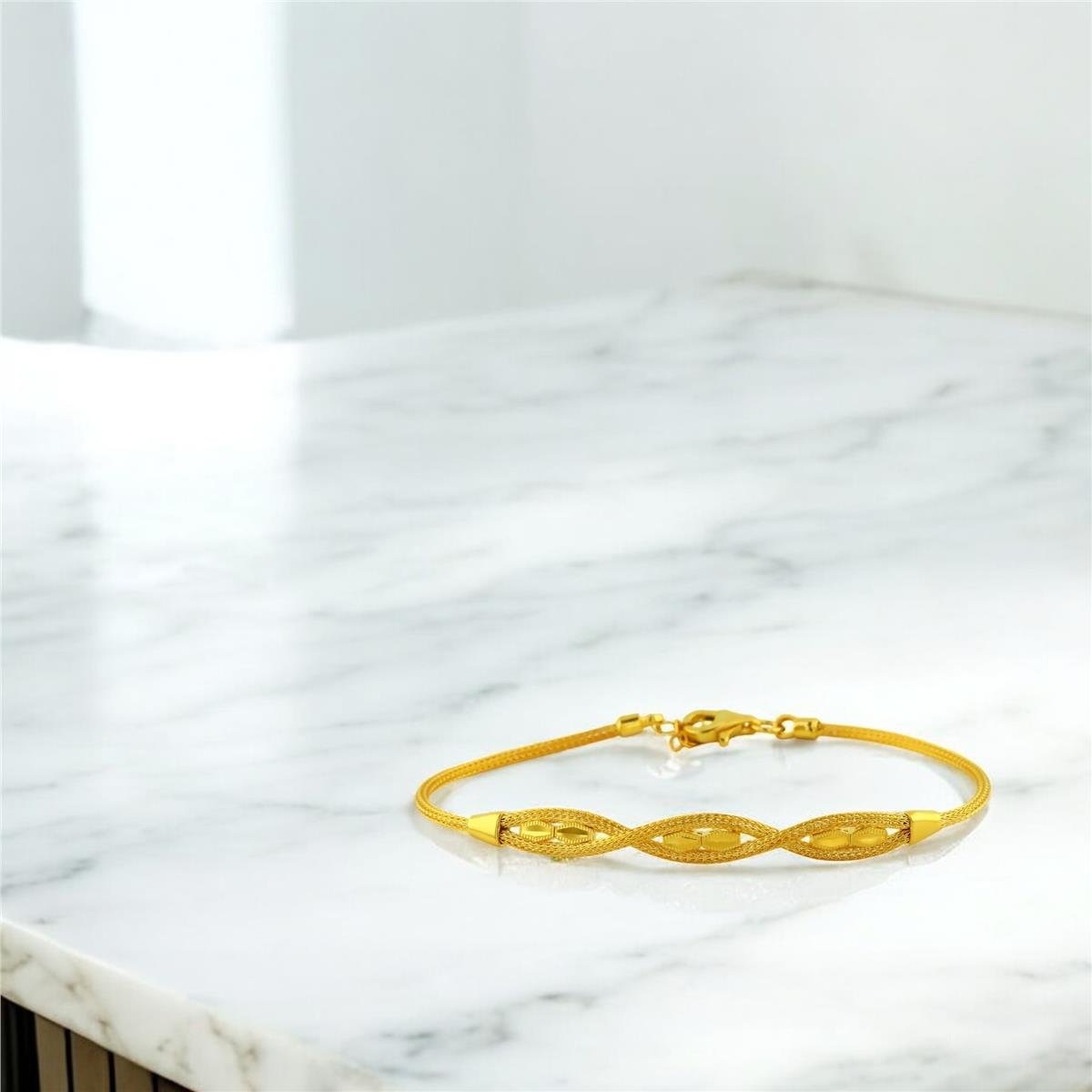 14 Ayar Altın Tasarım Bileklik  -  0202387