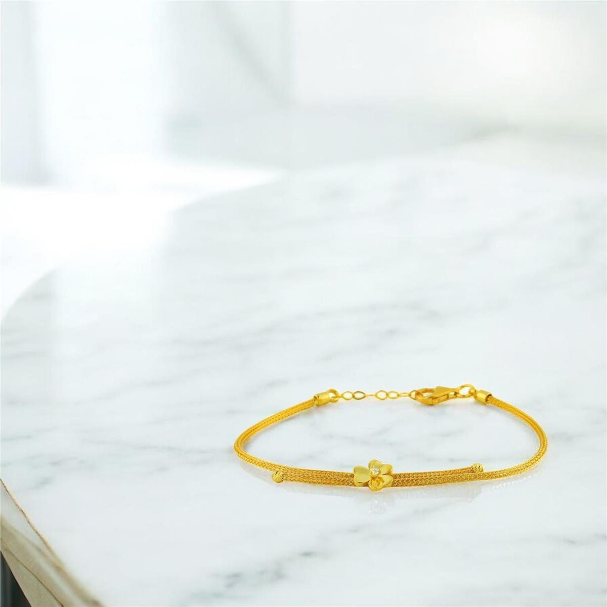 14 Ayar Altın Tasarım Bileklik  -  0202393