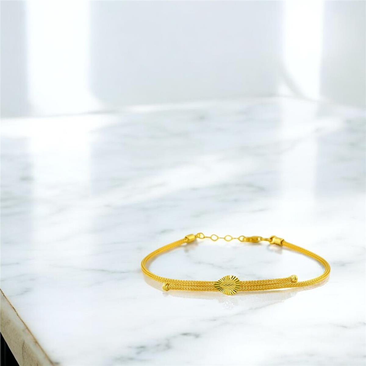 14 Ayar Altın Tasarım Bileklik  -  0202396