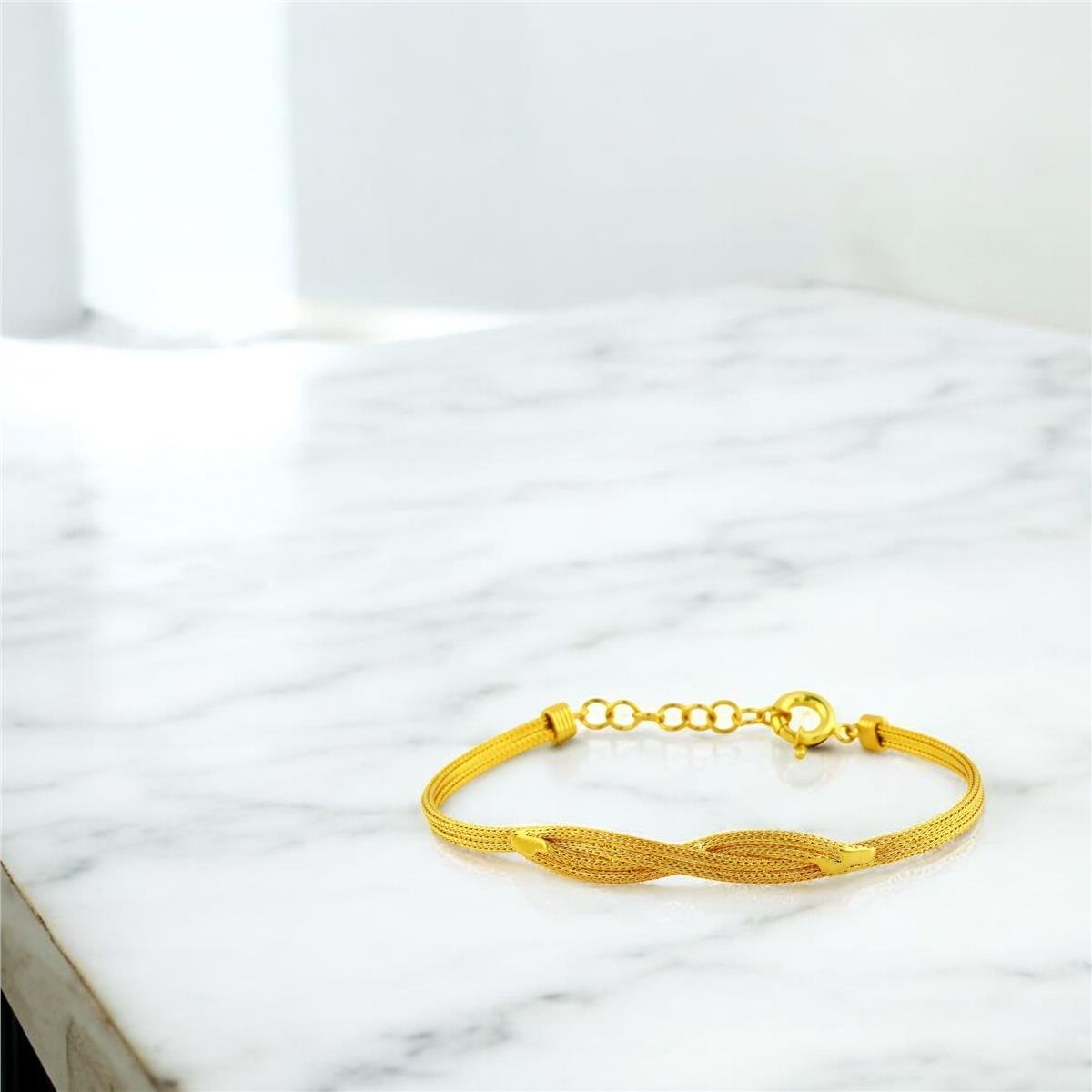 14 Ayar Altın Tasarım Bileklik  -  0202411