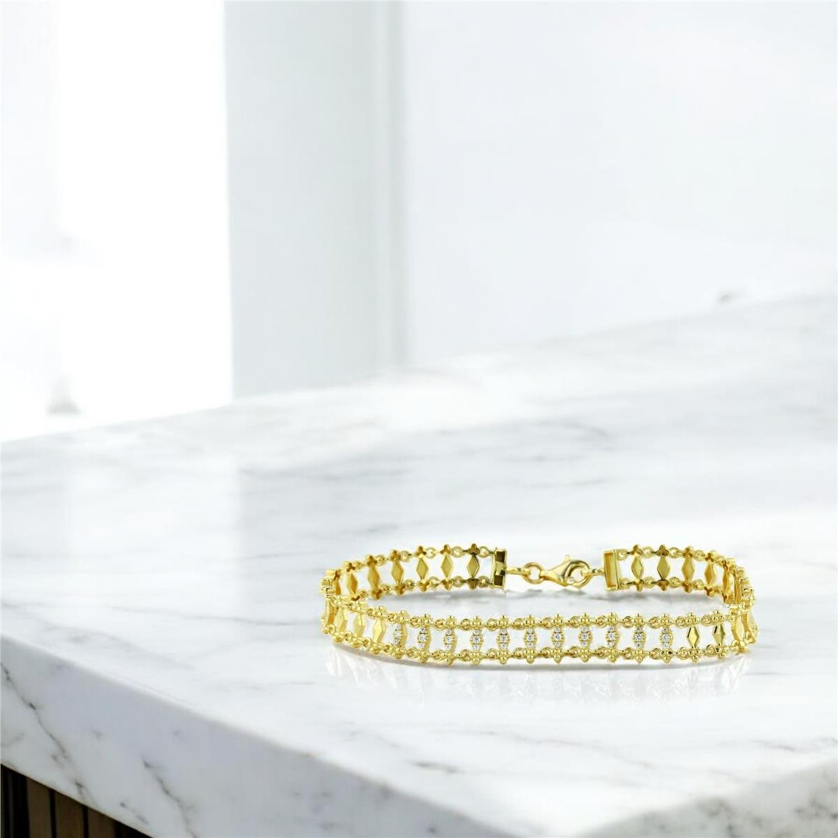 14 Ayar Altın Tasarım Bileklik  -  0202481