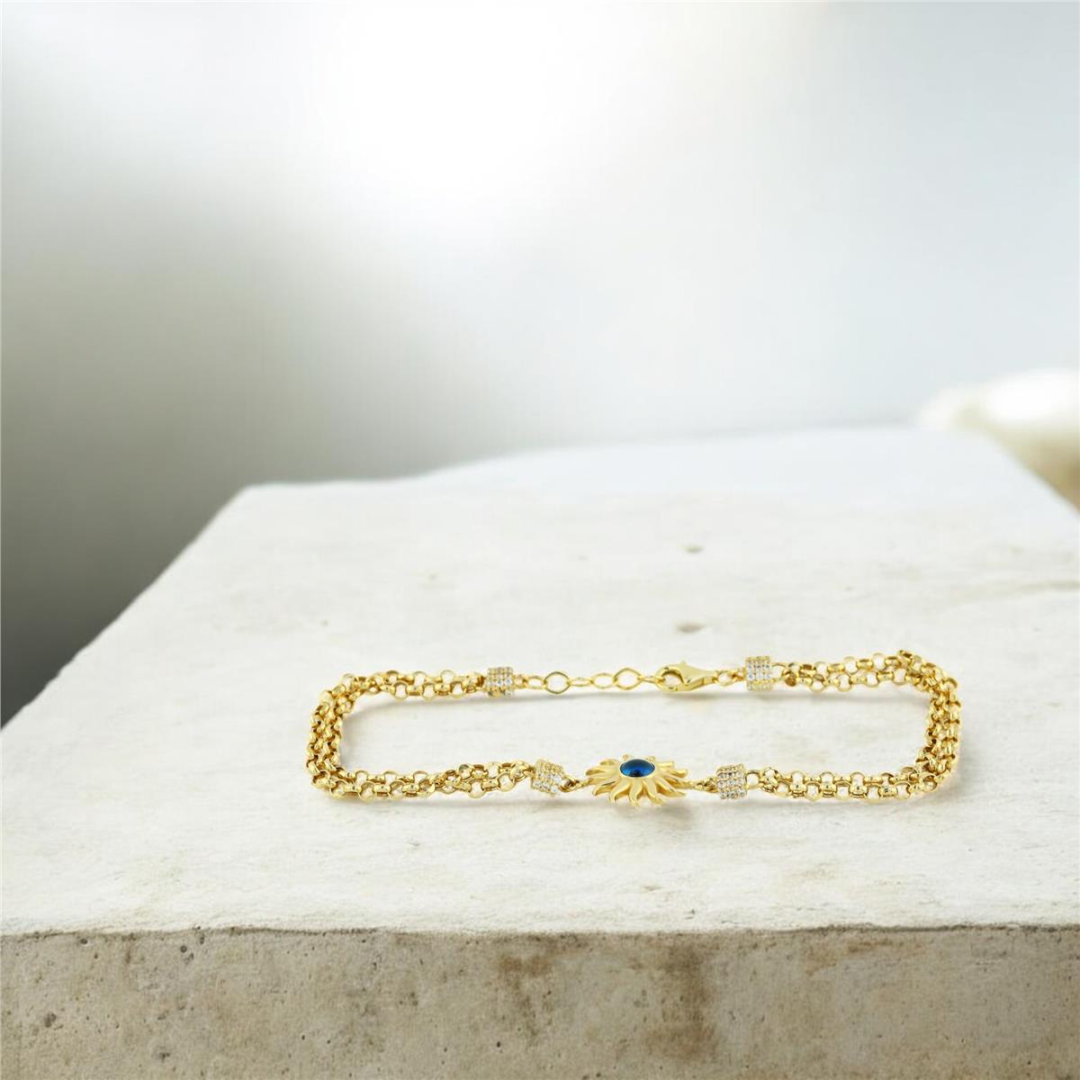 14 Ayar Altın Tasarım Bileklik  -  0205102