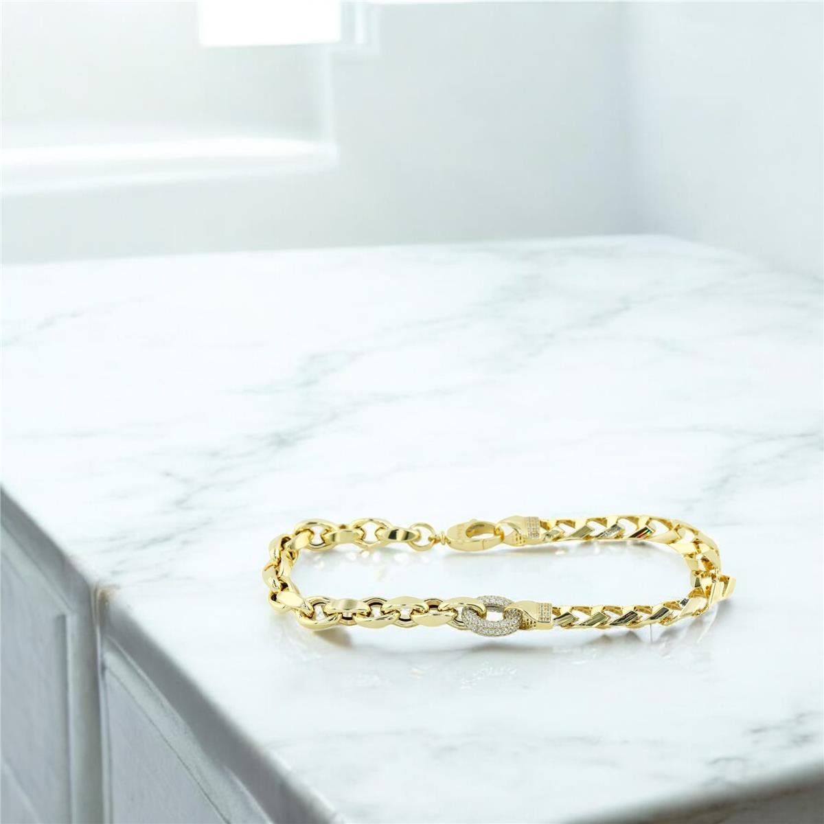 14 Ayar Altın Tasarım Bileklik  -  0205209