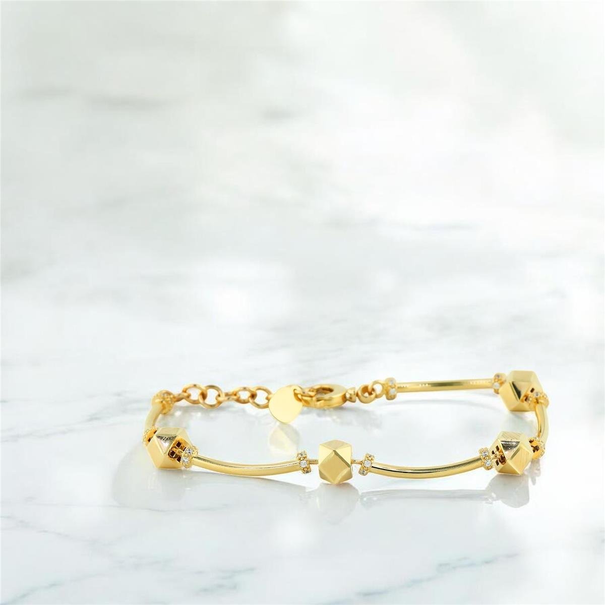 14 Ayar Altın Tasarım Bileklik  -  0205219