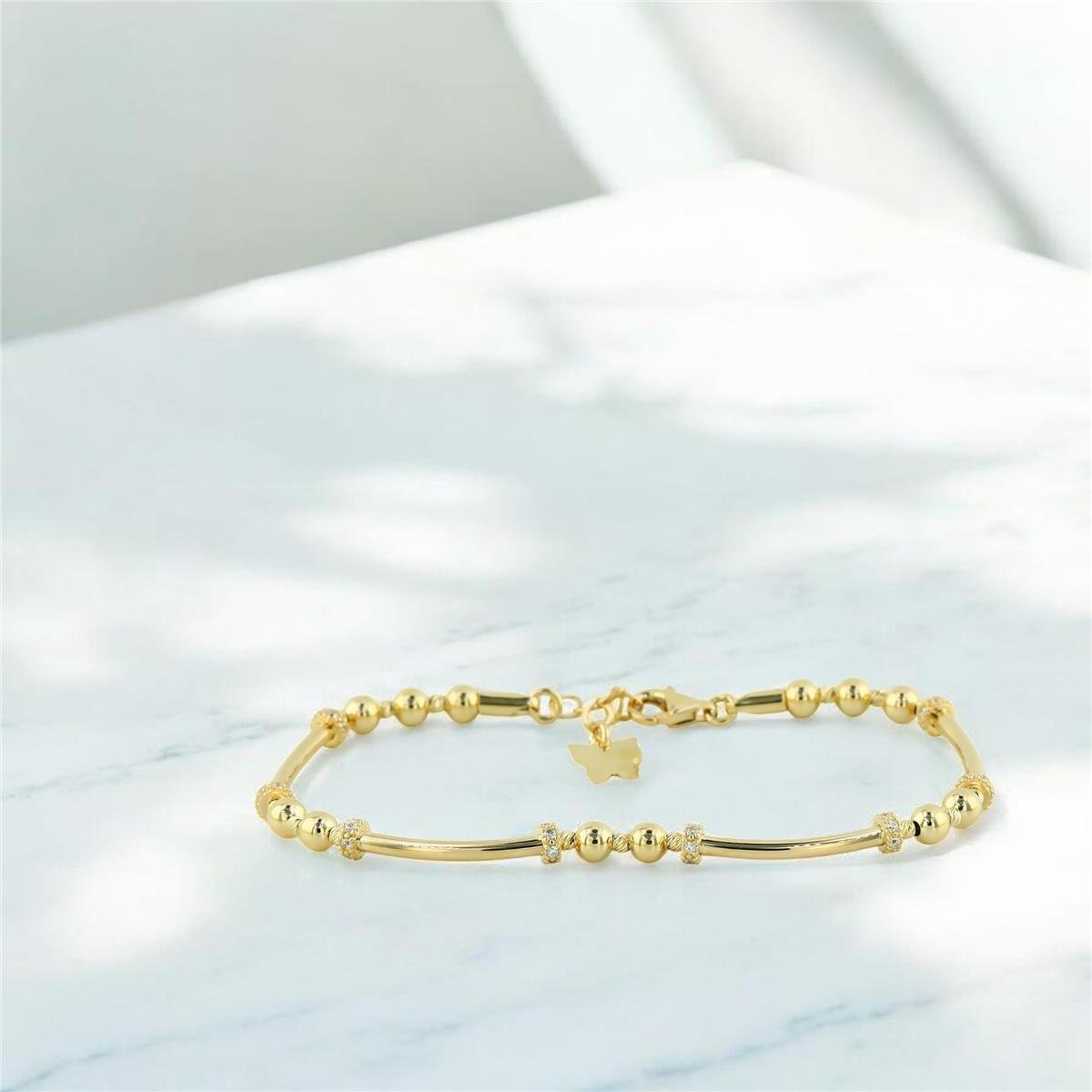 14 Ayar Altın Tasarım Bileklik  -  0205225