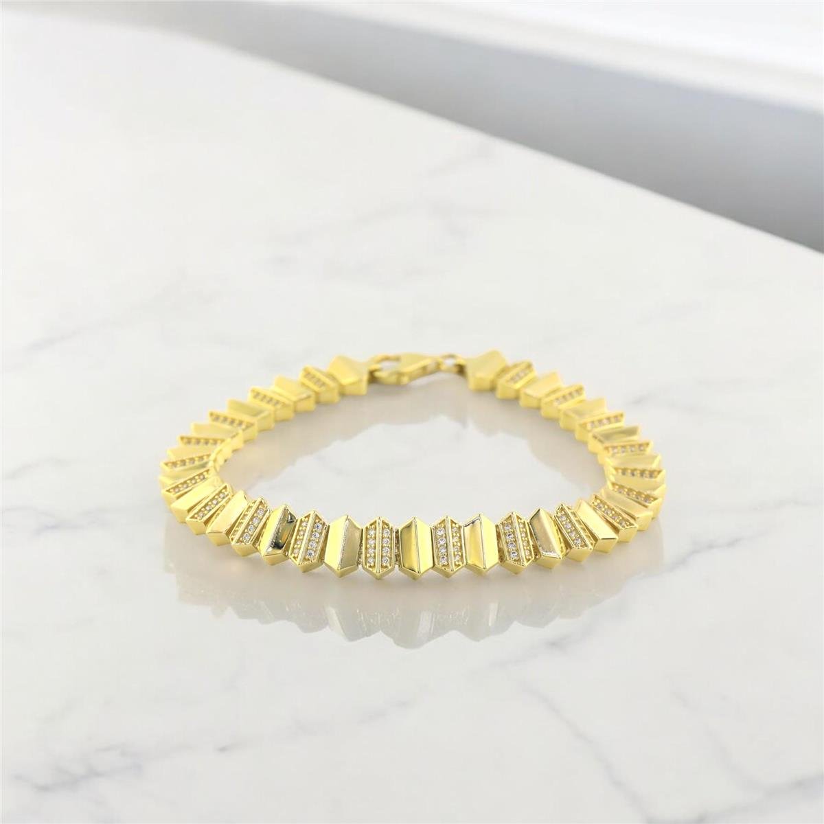 14 Ayar Altın Tasarım Bileklik  -  F003156