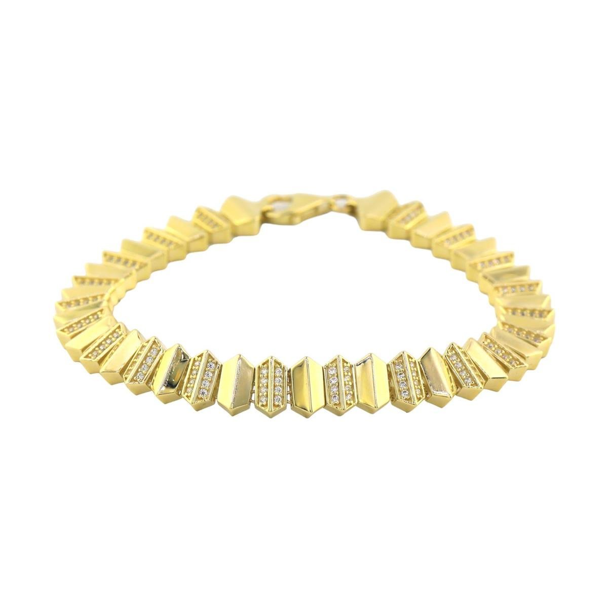 14 Ayar Altın Tasarım Bileklik  -  F003156